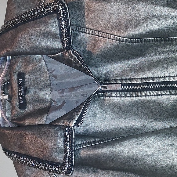 Baccini faux leather moto jacket - Picture 2 of 10